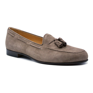Zelli Italia Naples Men's Shoes Mocha Suede Goat-Skin Tassel Loafer (ZEL1024)-AmbrogioShoes