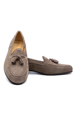 Zelli Italia Naples Mocha Suede Goat-Skin Tassel Loafer (ZEL1024)-AmbrogioShoes