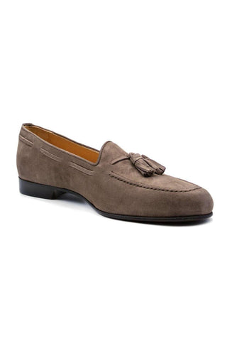 Zelli Italia Naples Mocha Suede Goat-Skin Tassel Loafer (ZEL1024)-AmbrogioShoes