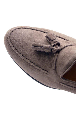 Zelli Italia Naples Mocha Suede Goat-Skin Tassel Loafer (ZEL1024)-AmbrogioShoes