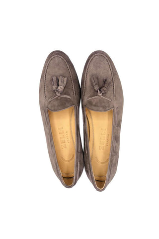 Zelli Italia Naples Mocha Suede Goat-Skin Tassel Loafer (ZEL1024)-AmbrogioShoes