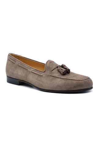 Zelli Italia Naples Mocha Suede Goat-Skin Tassel Loafer (ZEL1024)-AmbrogioShoes