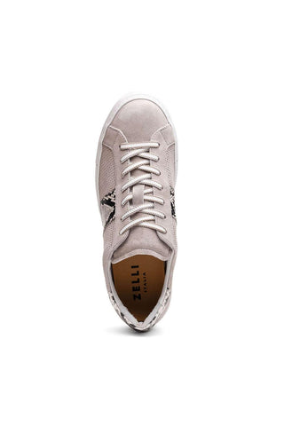 Zelli Italia Olympias Gray Python Skin / Suede Goat-Skin Sneaker (ZEL1058)-AmbrogioShoes