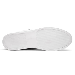 Zelli Italia Olympias Men's Shoes Gray Python Skin / Suede Goat-Skin Sneaker (ZEL1058)-AmbrogioShoes