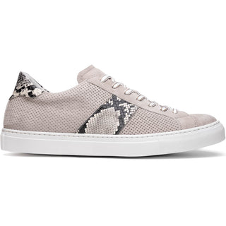 Zelli Italia Olympias Men's Shoes Gray Python Skin / Suede Goat-Skin Sneaker (ZEL1058)-AmbrogioShoes