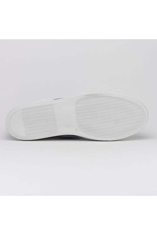 Zelli Italia Olympias White & Navy Crocodile Skin / Calf-Skin Leather Sneaker (ZEL1057)-AmbrogioShoes