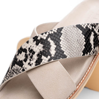 Zelli Italia Rena Men’s Shoes Taupe Python Print / Goat-Skin Leather Sandal (ZEL1012)-AmbrogioShoes