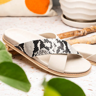 Zelli Italia Rena Men’s Shoes Taupe Python Print / Goat-Skin Leather Sandal (ZEL1012)-AmbrogioShoes