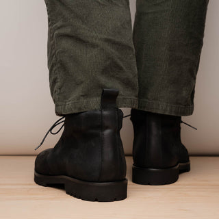 Zelli Italia Rezza Men's Shoes Black Calf-Skin Suede Chukka Boot (ZEL1065)-AmbrogioShoes