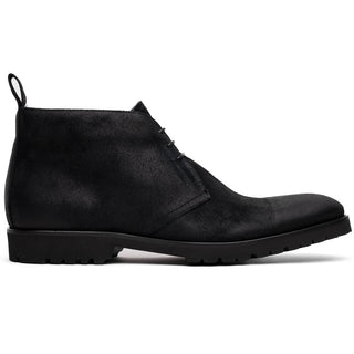Zelli Italia Rezza Men's Shoes Black Calf-Skin Suede Chukka Boot (ZEL1065)-AmbrogioShoes