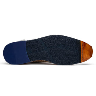 Zelli Italia Ripi Men's Shoes Brown & White Woven Calf-Skin Leather Sneaker (ZEL1056)-AmbrogioShoes