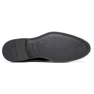 Zelli Italia Roma Men's Shoes Black Burnished Calf-Skin Leather Penny Loafer (ZEL1019)-AmbrogioShoes