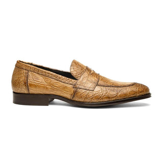 Zelli Italia Roma Taupe Crocodile Skin Penny Loafer (ZEL1003)-AmbrogioShoes