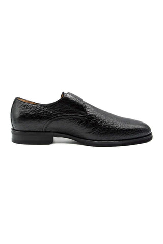 Zelli Italia Roman Black Peccary Leather Single Monk-Strap (ZEL1077)-AmbrogioShoes