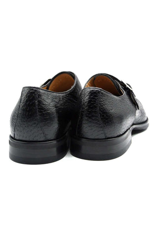 Zelli Italia Roman Black Peccary Leather Single Monk-Strap (ZEL1077)-AmbrogioShoes