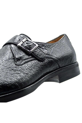 Zelli Italia Roman Black Peccary Leather Single Monk-Strap (ZEL1077)-AmbrogioShoes