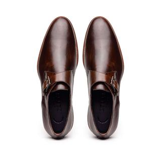 Zelli Italia Roman Chestnut Calf-Skin Leather Single Monk-Strap (ZEL1076)-AmbrogioShoes