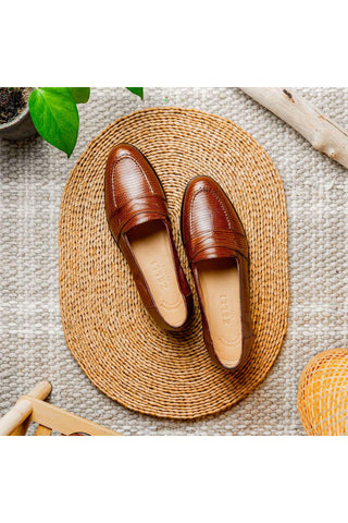 Zelli Italia Rossi Cognac Teju Lizard Skin Penny Loafer (ZEL1008)-AmbrogioShoes