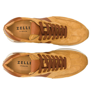 Zelli Italia Roxi Men's Shoes Cognac Suede & Calf-Skin Leather Sneaker (ZEL1078)-AmbrogioShoes