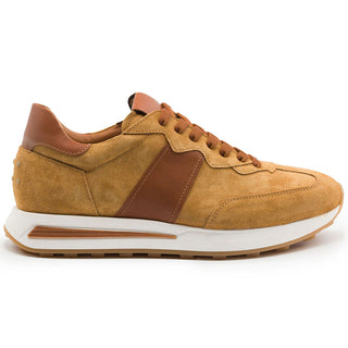 Zelli Italia Roxi Men's Shoes Cognac Suede & Calf-Skin Leather Sneaker (ZEL1078)-AmbrogioShoes
