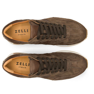 Zelli Italia Roxi Men's Shoes Nicotine Suede & Calf-Skin Leather Sneaker (ZEL1078)-AmbrogioShoes