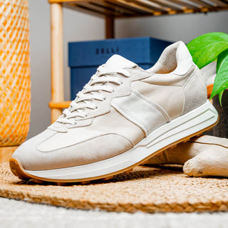 Zelli Italia Roxi Men's Shoes Taupe Suede & Calf-Skin Leather Sneaker (ZEL1078)-AmbrogioShoes