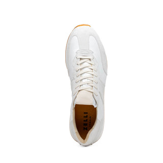 Zelli Italia Roxi Men's Shoes White Suede & Calf-Skin Leather Sneaker (ZEL1078)-AmbrogioShoes