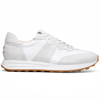 Zelli Italia Roxi Men's Shoes White Suede & Calf-Skin Leather Sneaker (ZEL1078)-AmbrogioShoes