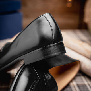 Zelli Italia Savannah Men's Shoes Black Calf-skin Leather Penny Loafer (ZEL1009)-AmbrogioShoes