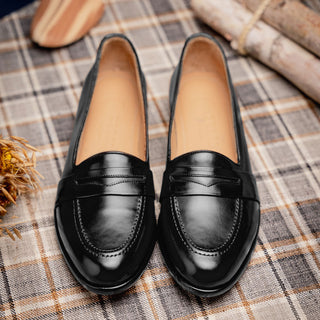 Zelli Italia Savannah Men's Shoes Black Calf-skin Leather Penny Loafer (ZEL1009)-AmbrogioShoes