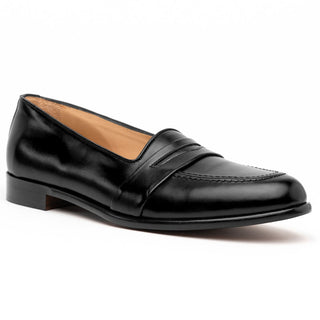 Zelli Italia Savannah Men's Shoes Black Calf-skin Leather Penny Loafer (ZEL1009)-AmbrogioShoes