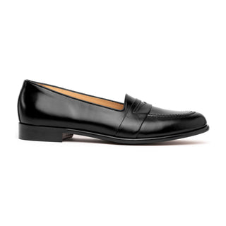 Zelli Italia Savannah Men's Shoes Black Calf-skin Leather Penny Loafer (ZEL1009)-AmbrogioShoes