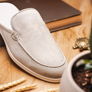 Zelli Italia Soro Men’s Shoes Gray Suede Goat-Skin Leather Sandal (ZEL1014)-AmbrogioShoes