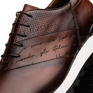 Zelli Italia Testo Men's Shoes Brown Calf-Skin Leather Sneaker (ZEL1048)-AmbrogioShoes