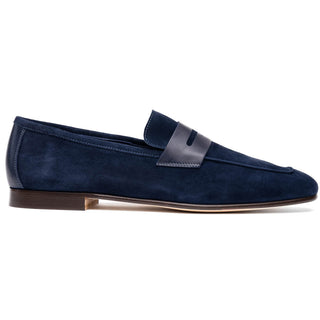 Zelli Italia Tippa Men's Shoe Navy Suede & Calf-Skin Leather Penny Loafer (ZEL1033)-AmbrogioShoes
