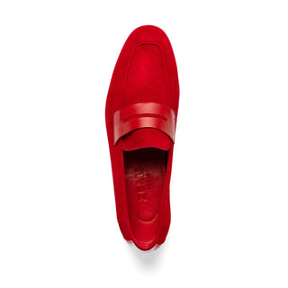 Zelli Italia Tippa Men's Shoe Red Suede & Calf-Skin Leather Penny Loafer (ZEL1033)-AmbrogioShoes