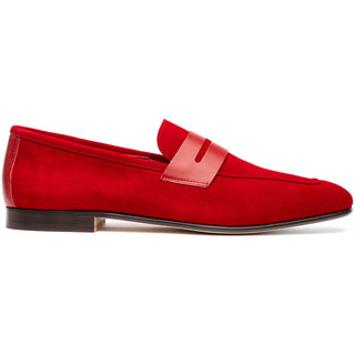 Zelli Italia Tippa Men's Shoe Red Suede & Calf-Skin Leather Penny Loafer (ZEL1033)-AmbrogioShoes