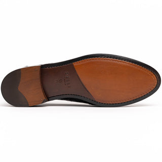 Zelli Italia Tuscany Men's Shoes Black Crocodile Skin Penny Loafer (ZEL1000)-AmbrogioShoes