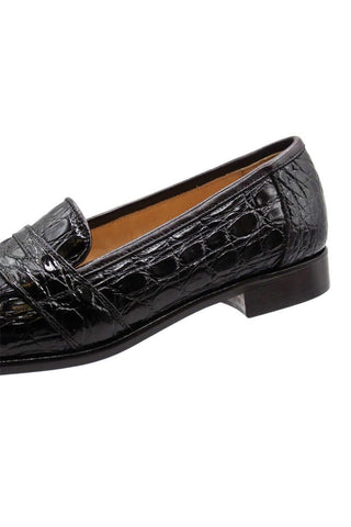 Zelli Italia Tuscany Nicotine Crocodile Skin Penny Loafer (ZEL1000)-AmbrogioShoes
