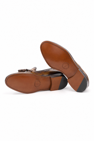 Ambrogio AMB2446 Camel 04 cognac leather outsole with embossed Ambrogio logo