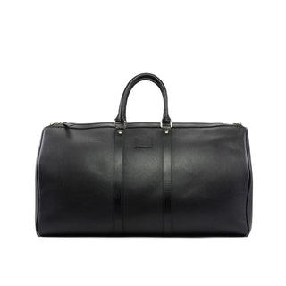 Ambrogio Black Full Grain Leather Duffle Bags (AMBH1029)-AmbrogioShoes