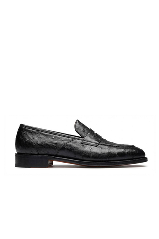 Ambrogio Cesare Ostrich Skin Penny Loafer-AmbrogioShoes