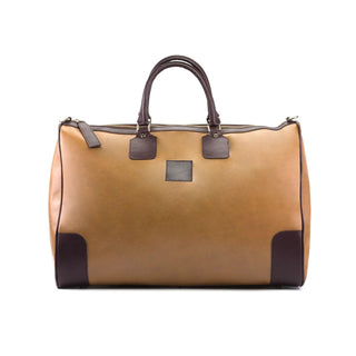 Ambrogio Cognac Calf-Skin Leather Weekender Bags (AMBH1035)-AmbrogioShoes