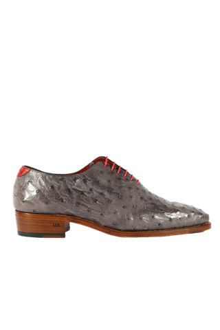 Ambrogio Gray Ostrich Oxfords (AMBS2000)-AmbrogioShoes
