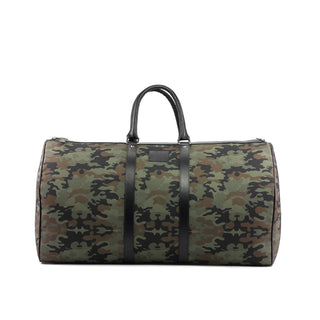 Ambrogio Green Khaki Green Fabric Duffle Bags (AMBH1031)-AmbrogioShoes