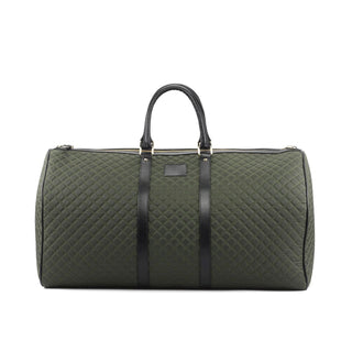 Ambrogio Green Quilted Fabric Duffle Bags (AMBH1034)-AmbrogioShoes