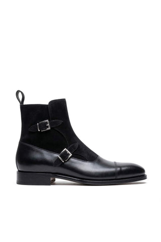 Ambrogio Luca Suede & Leather Double Monk Boot-AmbrogioShoes