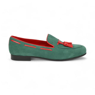 Ambrogio Suede Wellington Tassels Loafers (AMB2567)-AmbrogioShoes
