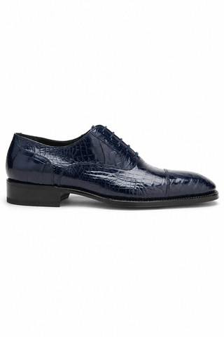 Caporicci Style 1102 Blue Alligator Cap-Toe Oxford, right-facing outer-side visualization