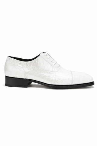 Caporicci Style 1102 White Alligator Cap-Toe Oxford, right-facing outer-side visualization